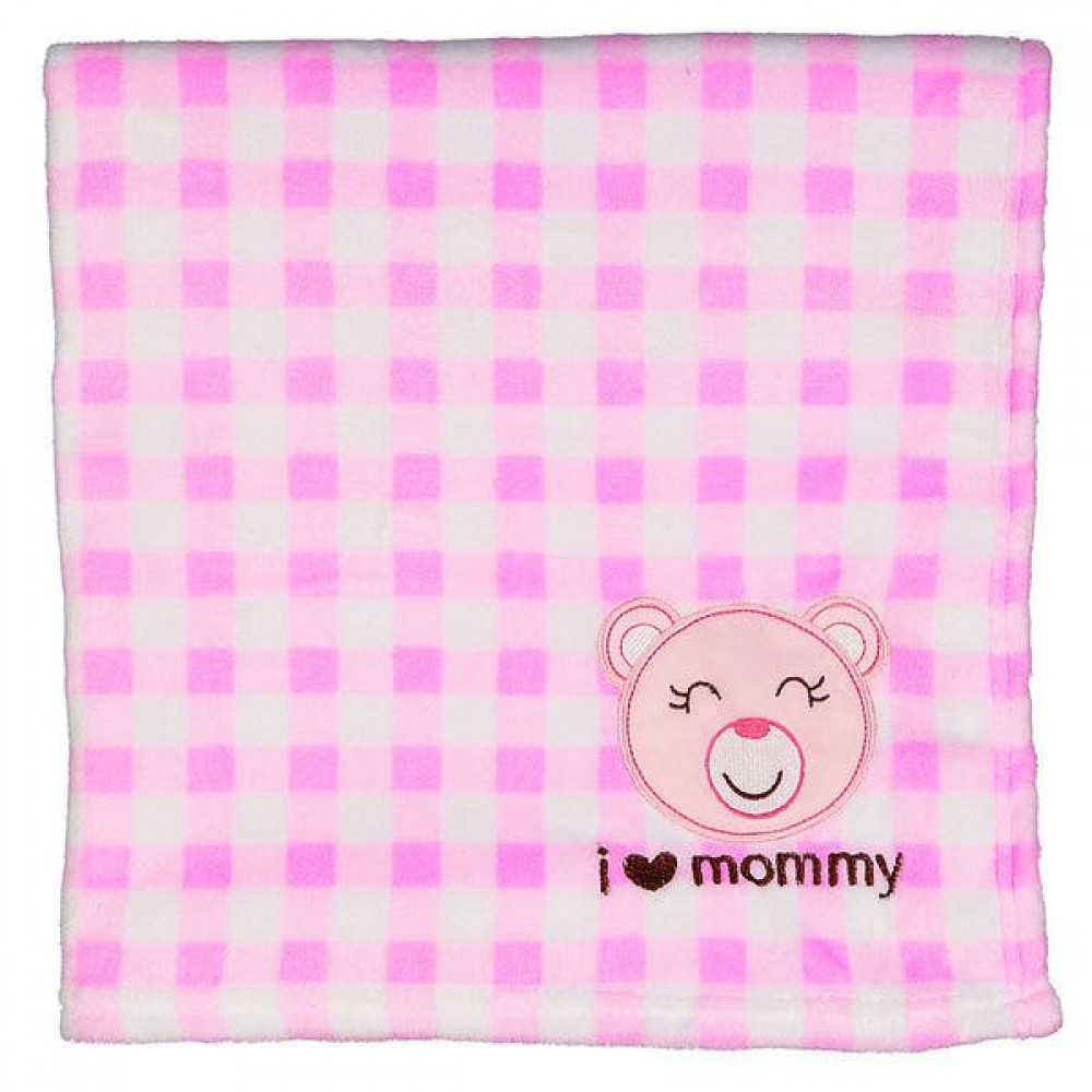 Baby Girls Fleece I Love Mommy Blankets Logo Branded Baby Girls Fleece I Love Mommy Blankets Logo Branded