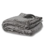 MINK TOUCH BLANKET OVERSIZED GRAY (60"x 72") with Logo