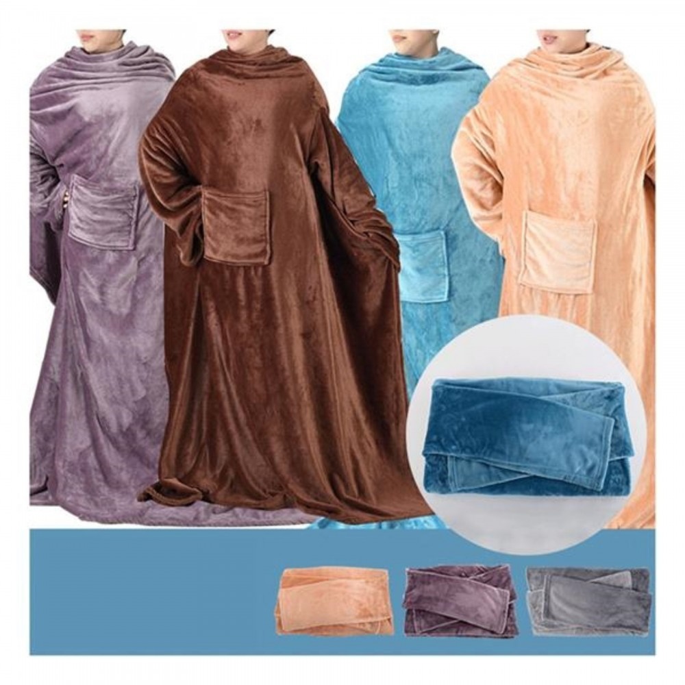 Custom Wearable Fleece Blanket With Sleeves