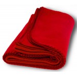 Personalized Fleece Blanket 50" X 60"- (Imprinted) - Red