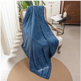 Logo Branded 29.5"x39.25" Flannel fleece Blanket w/ Embroidery logo