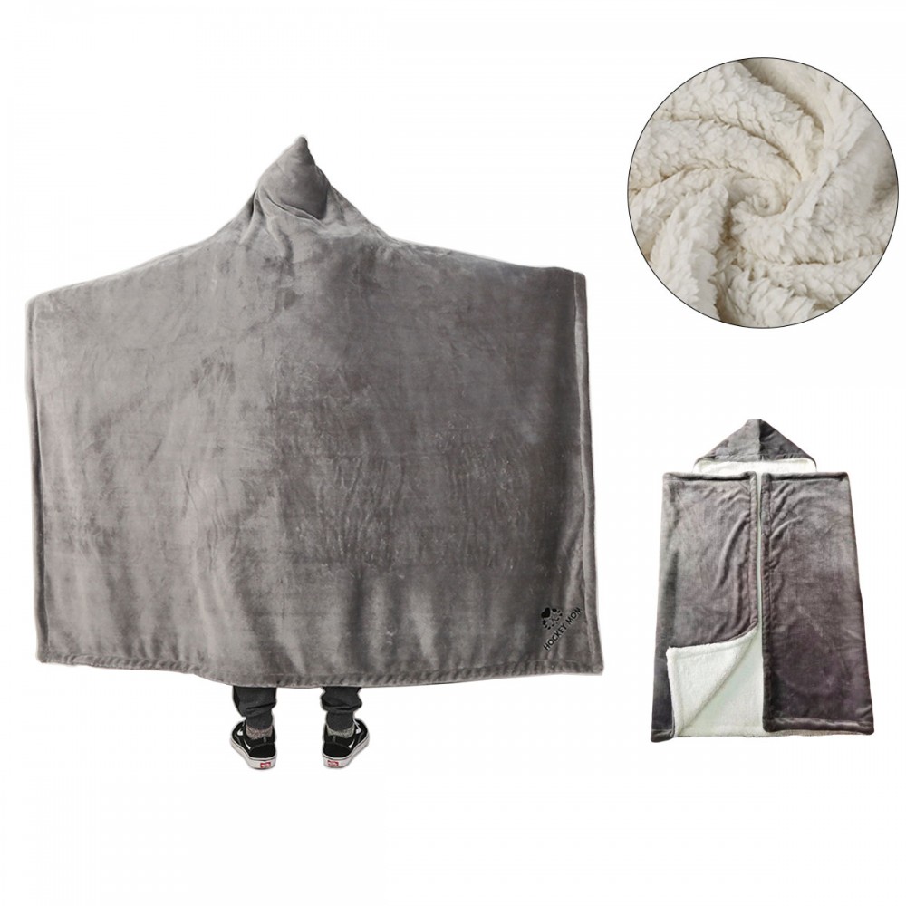 Wearable Hooded Blanket with Logo Wearable Hooded Blanket with Logo