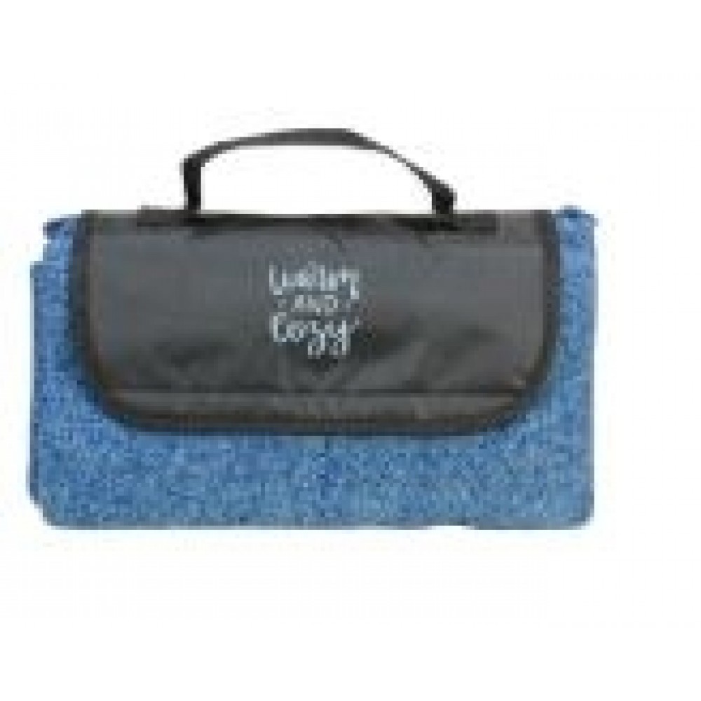 Custom Embroidered Heathered Fold Up Blanket Custom Embroidered Heathered Fold Up Blanket
