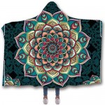 Hooded Crystal Velvet & Berber Fleece Sublimated Blanket (40" X 50") with Logo