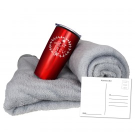 Fleece Blanket & Tumbler Combo Set with Logo