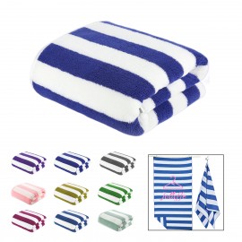 Cotton Stripe Beach Towel with Logo