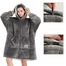 Wearable Blanket Hoodie with Logo  Wearable Blanket Hoodie with Logo