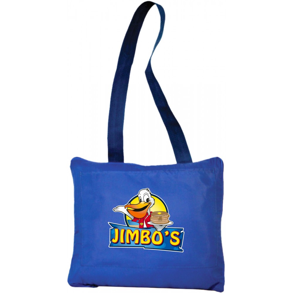 Logo Branded Fold-up Fleece Picnic Blanket w/ Matching Color Nylon Outside Lining Logo Branded Fold-up Fleece Picnic Blanket w/ Matching Color Nylon Outside Lining