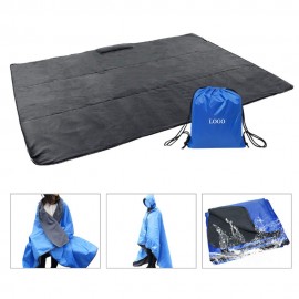 210T Ripstop Polyester 2000pu Waterproof Hooded Camping Blanket with Logo