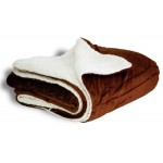 Custom Micro Mink Sherpa Blanket 50"X60" (Embroidered)-- Chocolate