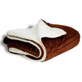 Custom Micro Mink Sherpa Blanket 50"X60" (Embroidered)-- Chocolate