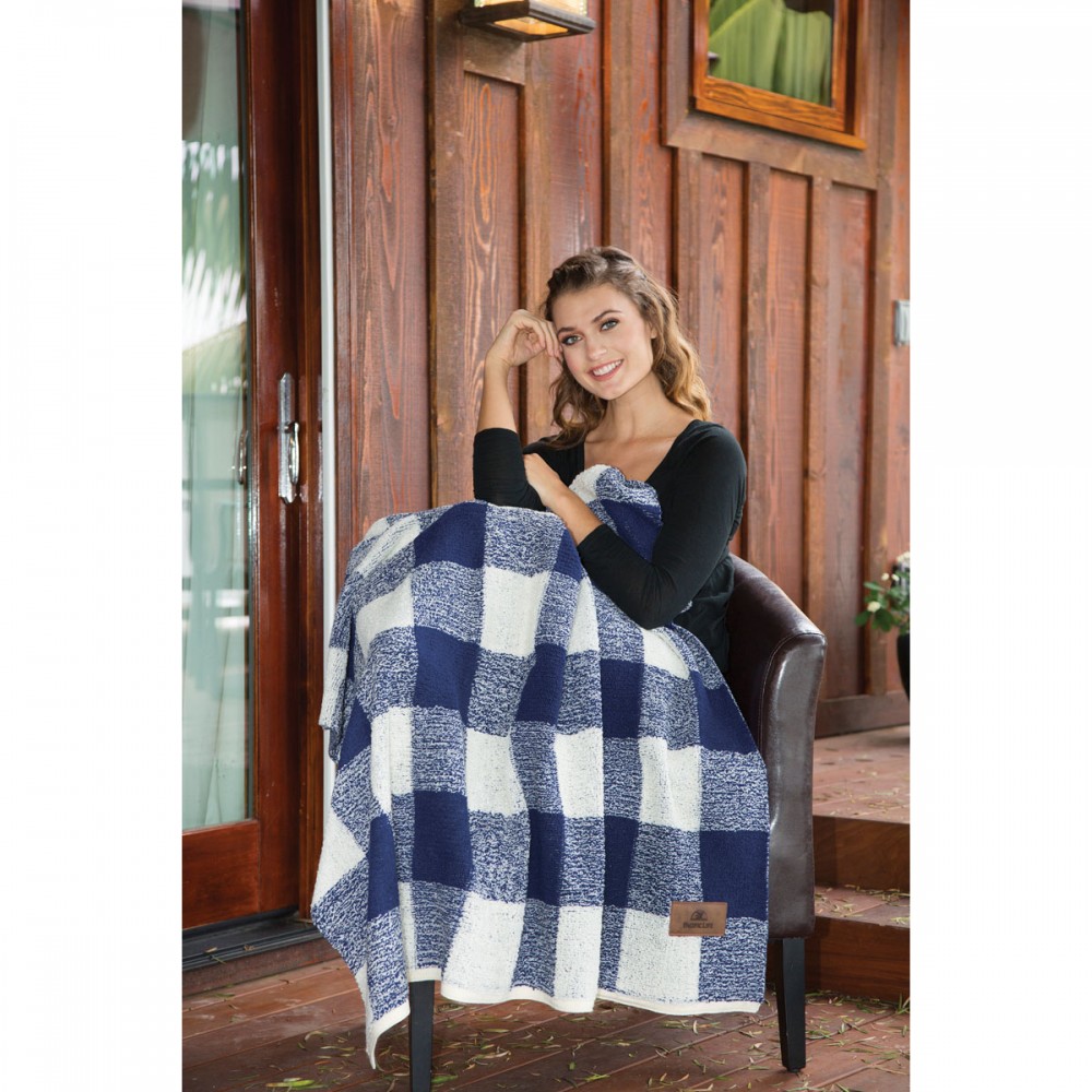 Custom Embroidered Plaid Berber Blanket (Embroidered)