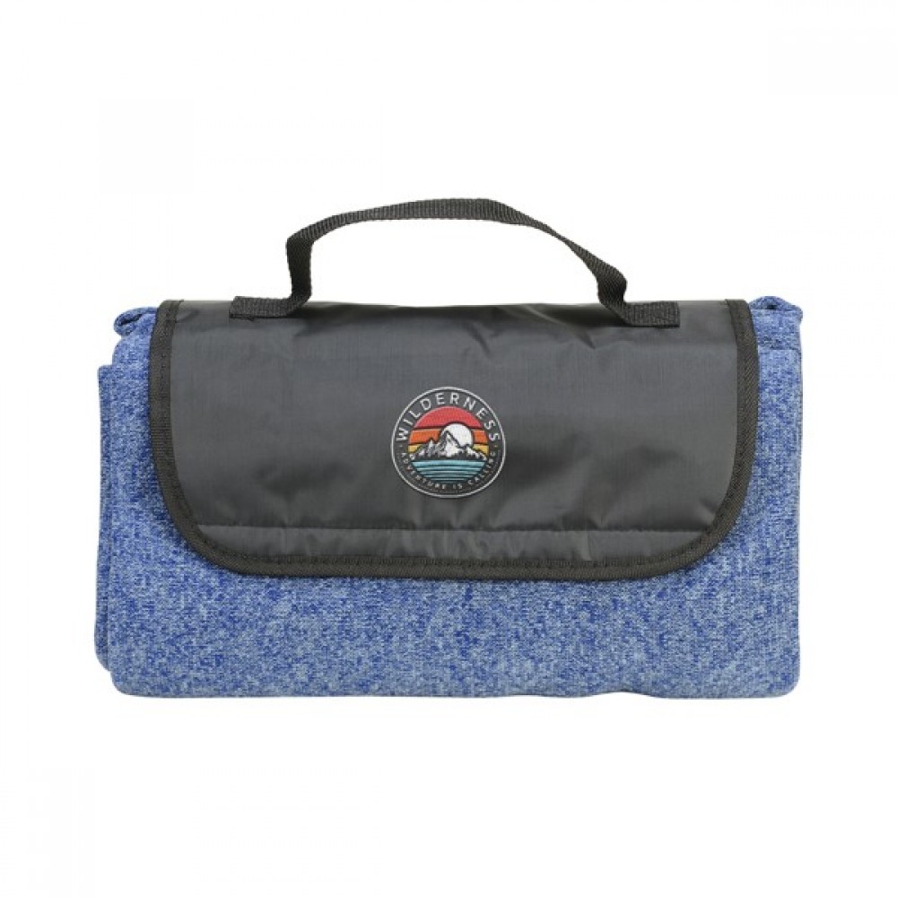 Heathered Fold Up Blanket with Logo Heathered Fold Up Blanket with Logo
