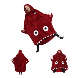 Oversized Microfiber & Sherpa Wearable Blanket with Logo  Oversized Microfiber & Sherpa Wearable Blanket with Logo