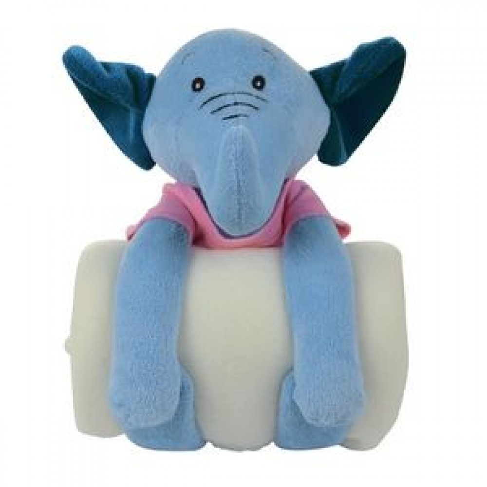 Cuddlers Toy w/White Blanket Custom Imprinted Cuddlers Toy w/White Blanket Custom Imprinted