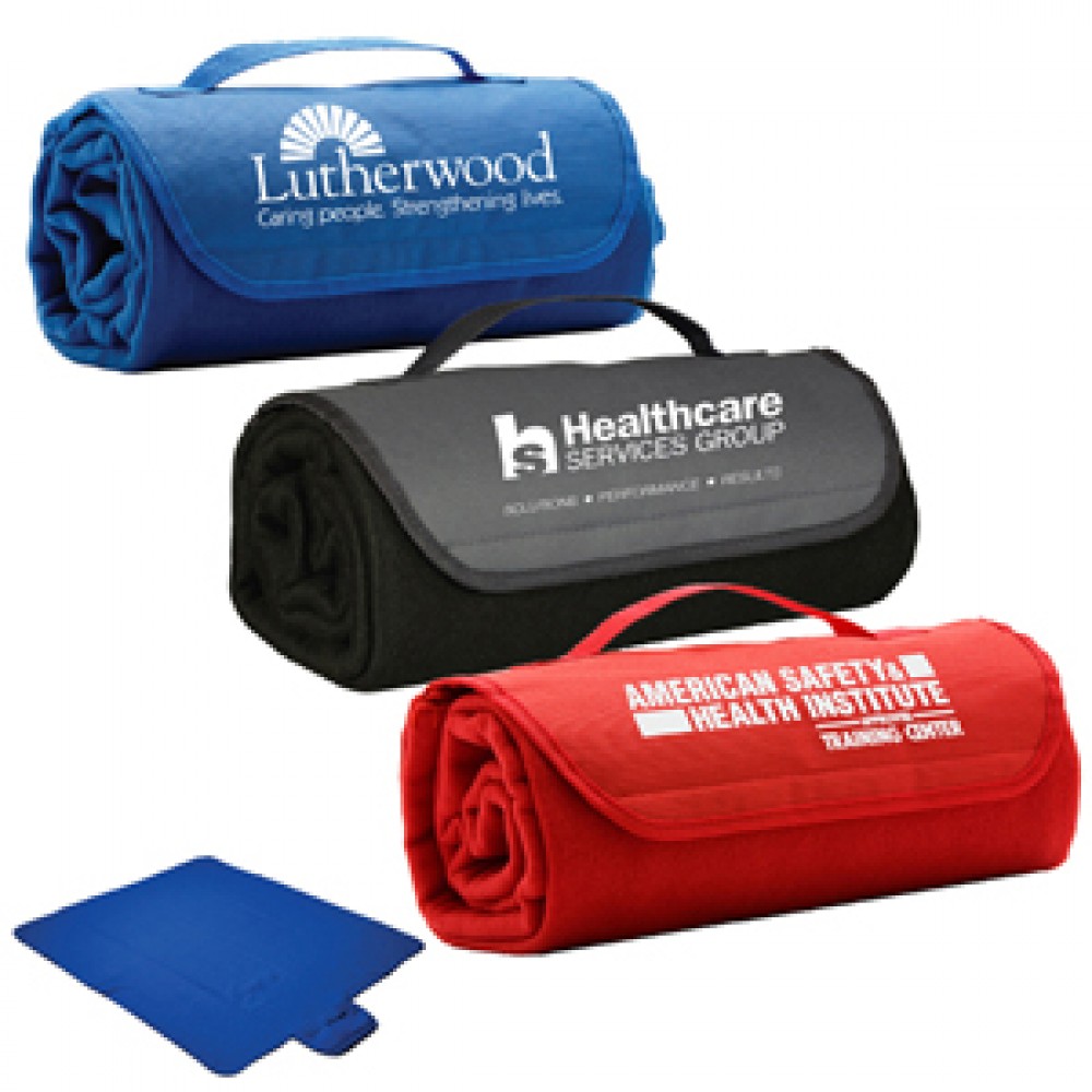 "Ready to Roll" Roll Up Fleece Blanket (Overseas) Custom Imprinted "Ready to Roll" Roll Up Fleece Blanket (Overseas) Custom Imprinted