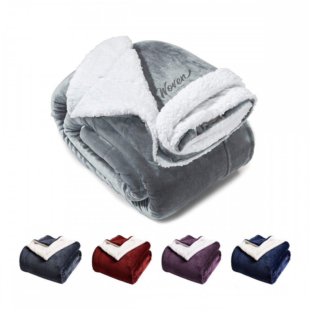 Plush Reversible Fleece Blanket with Logo Plush Reversible Fleece Blanket with Logo