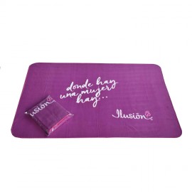 Double Side Plush Blanket w/Overlocking with Logo  Double Side Plush Blanket w/Overlocking with Logo
