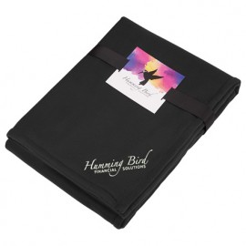 Custom Imprinted Fleece-Sherpa Blanket with Full Color Card and Ban