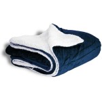 50x60 Micro Mink Sherpa Blanket- Navy Logo Branded