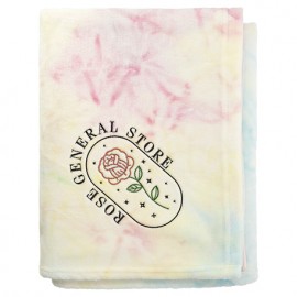 Tie Dye Flannel Fleece Blanket with Logo  Tie Dye Flannel Fleece Blanket with Logo