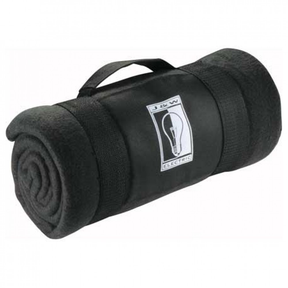 Roll-Up Fleece Blanket with Carrying Strap Custom Imprinted Roll-Up Fleece Blanket with Carrying Strap Custom Imprinted