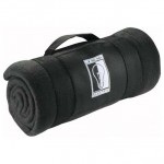 Roll-Up Fleece Blanket with Carrying Strap Custom Imprinted