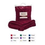 300g/sqm 100% Polyester silky smooth faux mink luxury blanket Custom Embroidered