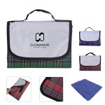 Portable Foldable Waterproof Resistant Plaid Picnic Rug with Logo