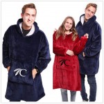 Custom Embroidered Winter Lazy Huggle Hoodie Sweatshirt Blanket