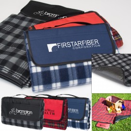 Logo Branded Plaid Picnic Blanket