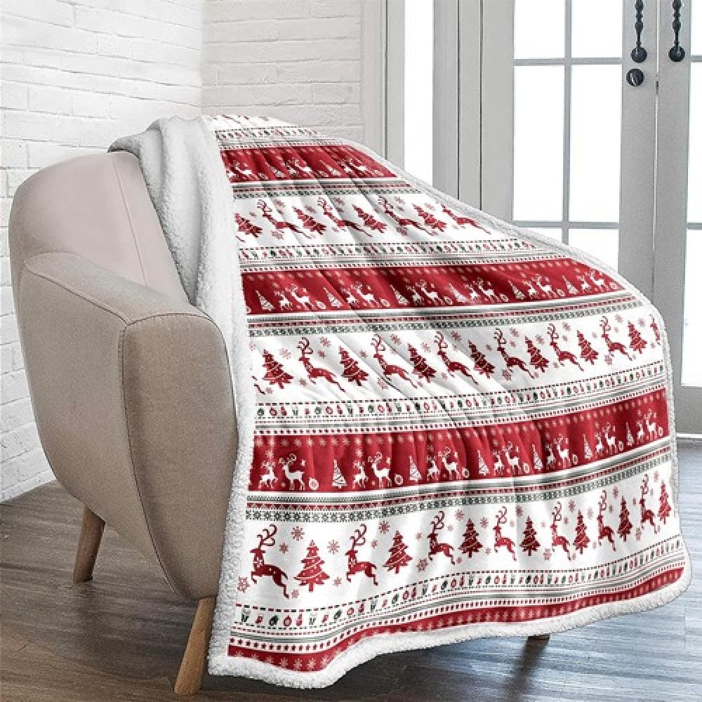 Customized Sherpa Crystal VelvetÂ & Berber Fleece Fabric Throw Blanket (40" X 50'')