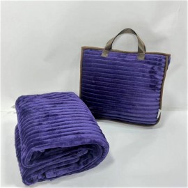 Personalized Alesia C. 4-in-1 TRAVEL COZY BLANKET-PILLOW-BAG Luxury Retro Stripe Embossed Plush Velour  Personalized Alesia C. 4-in-1 TRAVEL COZY BLANKET-PILLOW-BAG Luxury Retro Stripe Embossed Plush Velour