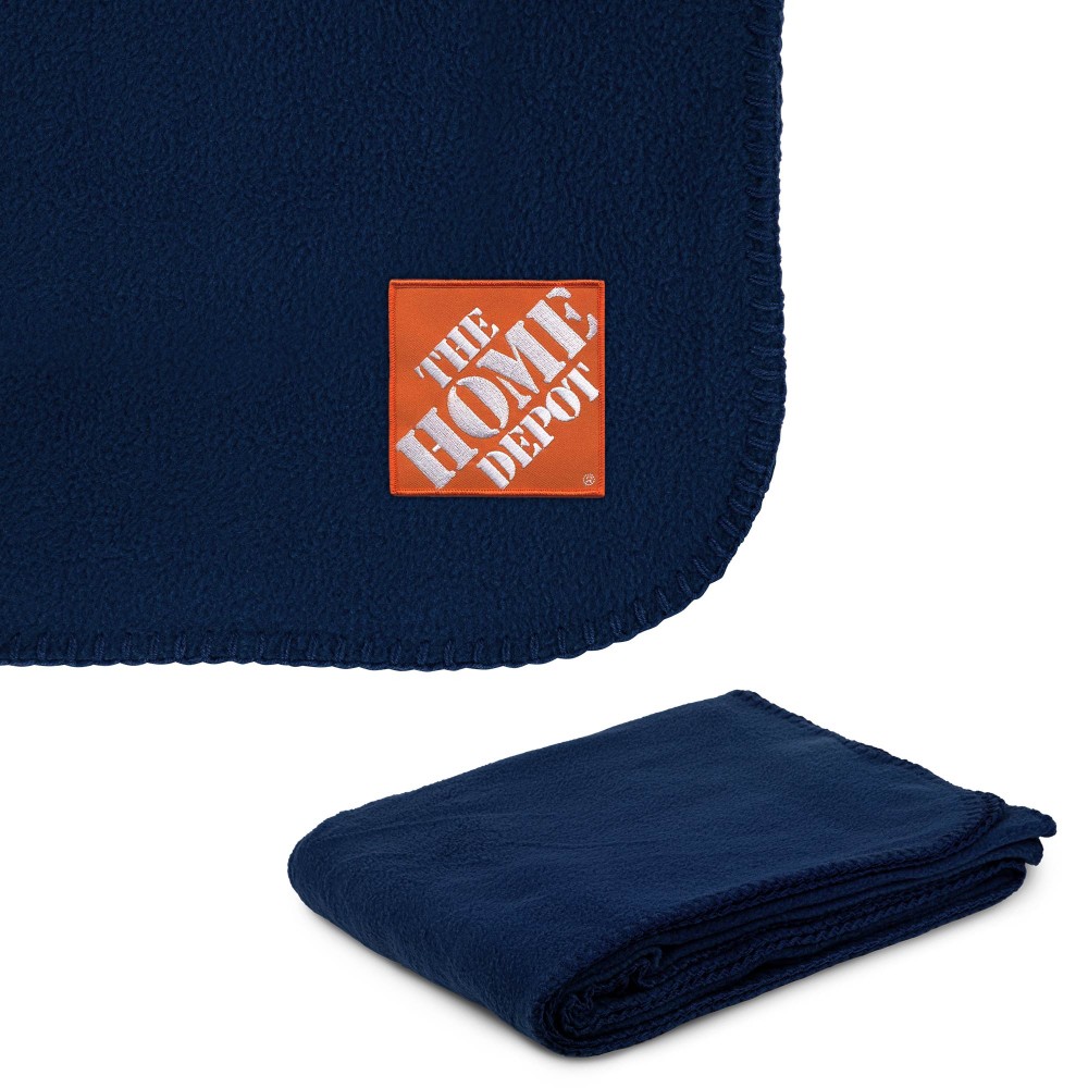 260g Anti-Pill Embroidered Fleece Throw Blanket 50" x 60" with Logo