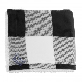 Microfiber Plaid Sherpa Blanket with Logo  Microfiber Plaid Sherpa Blanket with Logo