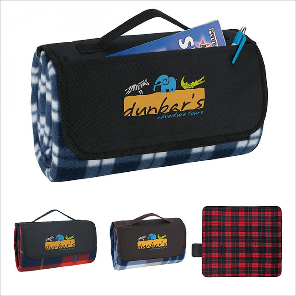Custom Embroidered Good Value Roll Up Picnic Blanket Custom Embroidered Good Value Roll Up Picnic Blanket