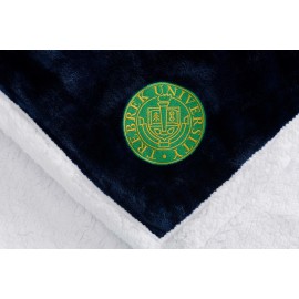 Field & Co.r Chevron Striped Sherpa Blanket with Logo