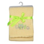 Baby Blanket with Owl Embroidery- Neutral Custom Imprinted