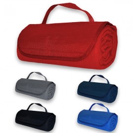 Roll Up Picnic Blanket w/Easy Carry Handle (47"x53") with Logo