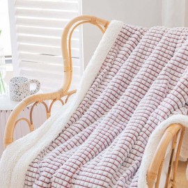 Promotional Alesia C. Luxury PLAID Embossed SHERPA Ultra Plush Velour Throw 50"x 60" RED WHITE  Promotional Alesia C. Luxury PLAID Embossed SHERPA Ultra Plush Velour Throw 50"x 60" RED WHITE