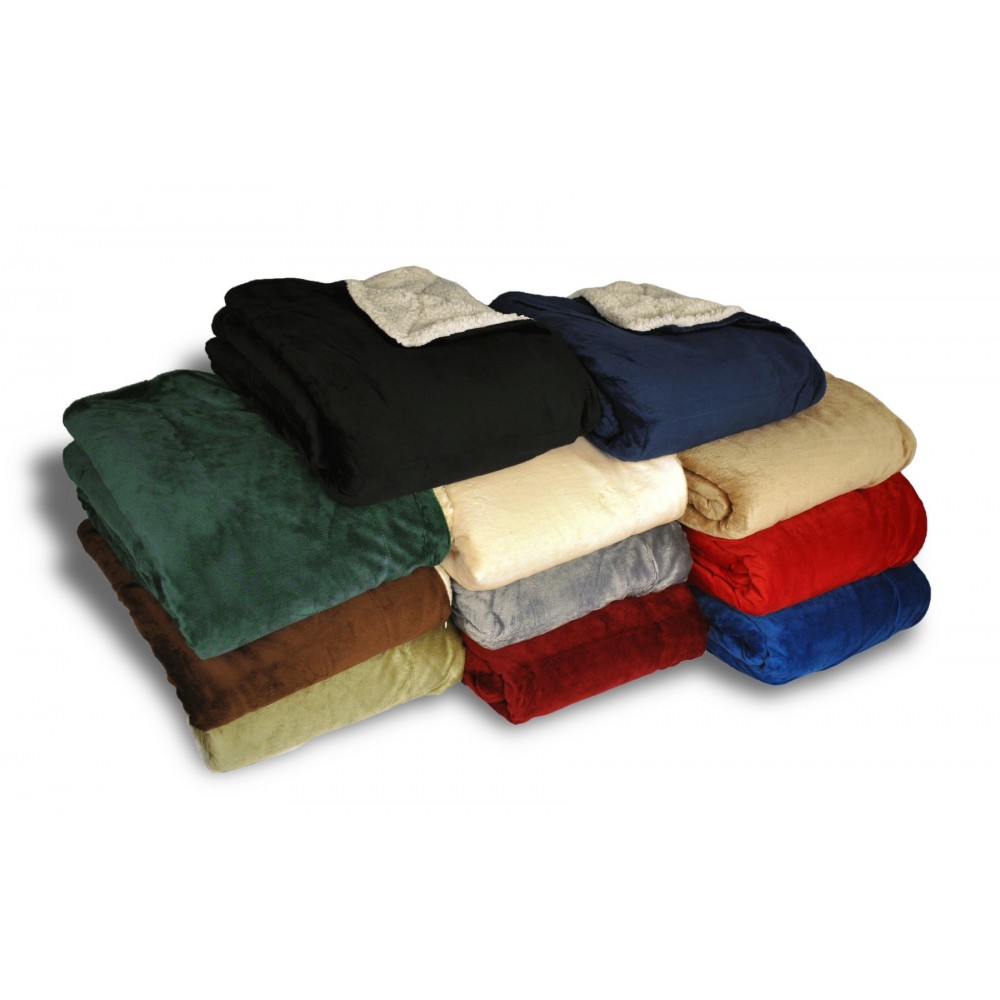 Micro Mink Sherpa Blanket Logo Branded Micro Mink Sherpa Blanket Logo Branded