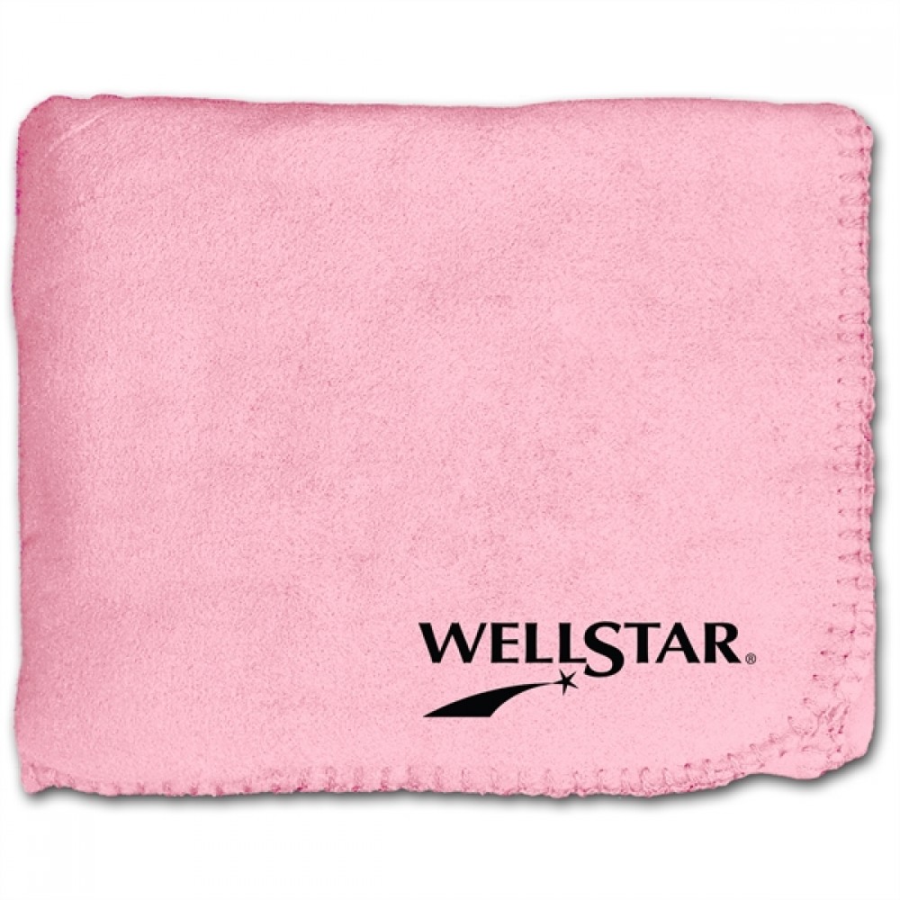 Personalized 50"X60" Whipstitch Fleece Blanket - Pink