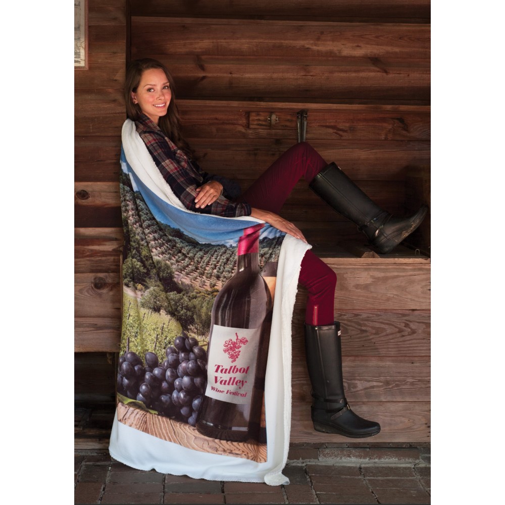 Logo Branded Cobblestone Mills Cambridge Classic Throw Blanket Logo Branded Cobblestone Mills Cambridge Classic Throw Blanket