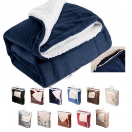 Micro Mink Sherpa Blanket Custom Embroidered