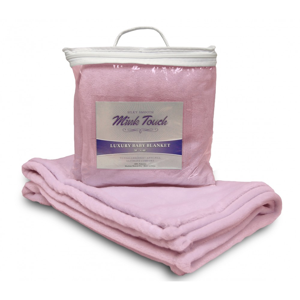 Customized MINK TOUCH BABY BLANKET PINK(30"x 40") MINK TOUCH BABY BLANKET BLUE(30"x 40")