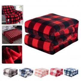 Customized Buffalo Plaid Fleece Throw Blanket