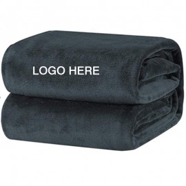 Flannel Fleece Microfiber Throw Blanket with Logo