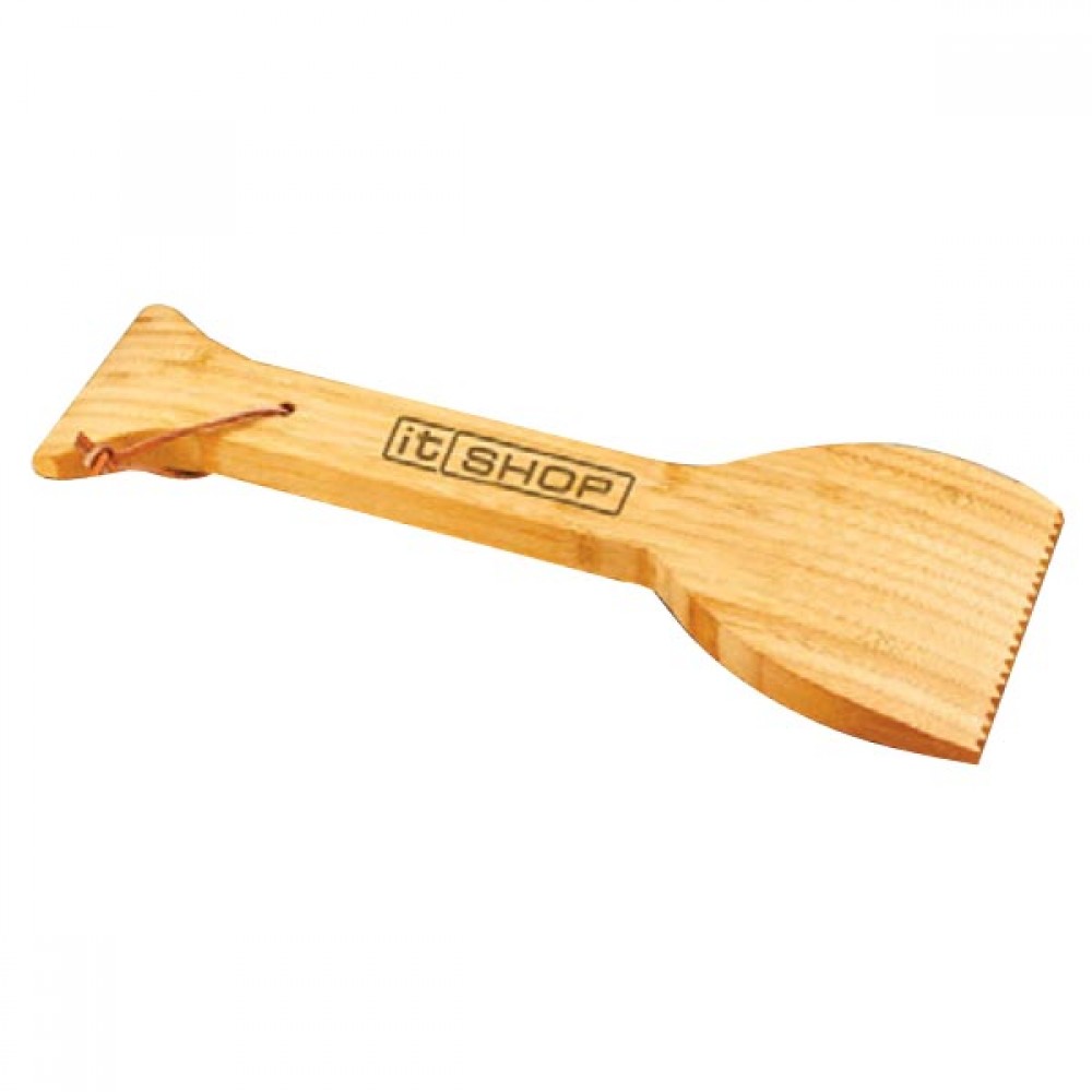 Eco Bamboo Grill Scraper & Cleaner with Logo