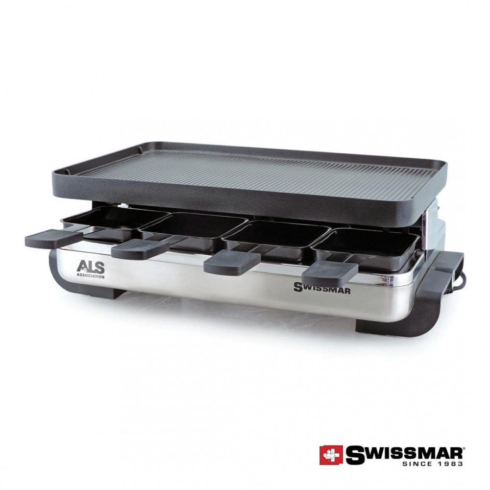 Logo Branded Swissmar Stelvio Raclette 8 Person Party Grill - Stainless Steel Logo Branded Swissmar Stelvio Raclette 8 Person Party Grill - Stainless Steel