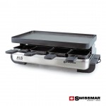 Swissmar Stelvio Raclette 8 Person Party Grill - Stainless Steel with Logo